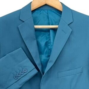 Alain Dupetit Teal Blue Green Slim Fit Two Button Blazer Jacket 40R FST-18015